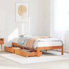 Bedframe van massief grenenhout voor een stevige en duurzame slaapkamer - Wasbruin / 90 x 200 cm - Bedden & bedframes