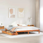 Bedframe van massief grenenhout voor een stevige en duurzame slaapkamer - Wasbruin / 180 x 200 cm - Bedden & bedframes