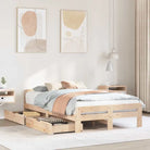 Bedframe van massief grenenhout voor een stevige en duurzame slaapruimte - Naturel / 120 x 190 cm - Bedden & bedframes