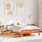 Bedframe van massief grenenhout voor een stevige en duurzame slaapruimte - Wasbruin / 120 x 200 cm - Bedden & bedframes