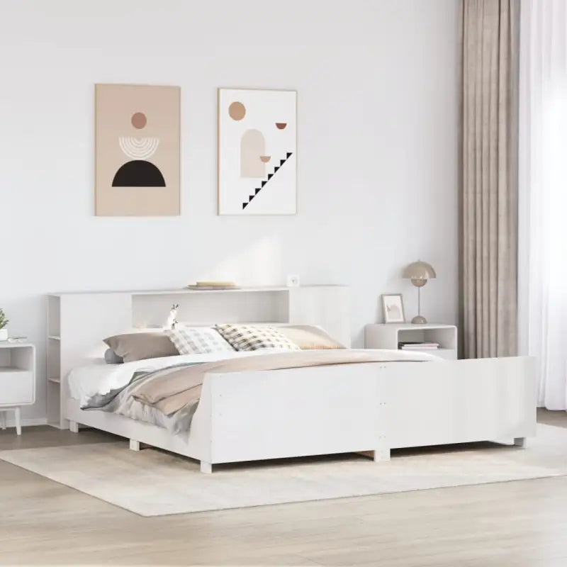 Bedframe van massief grenenhout voor een stevige en duurzame slaapervaring - Wit / 200 x 200 cm - Bedden & bedframes