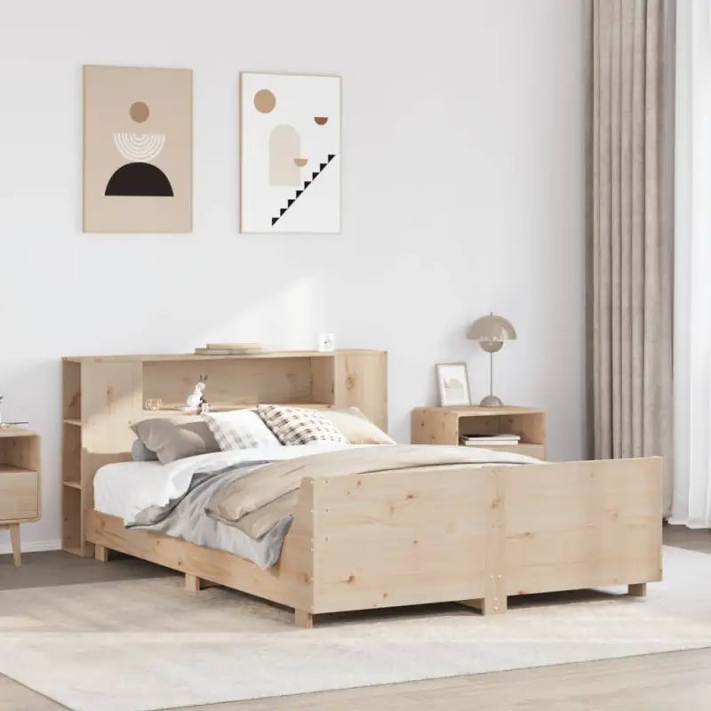 Bedframe van massief grenenhout voor een stevige en duurzame slaapervaring - Naturel / 150 x 200 cm - Bedden & bedframes