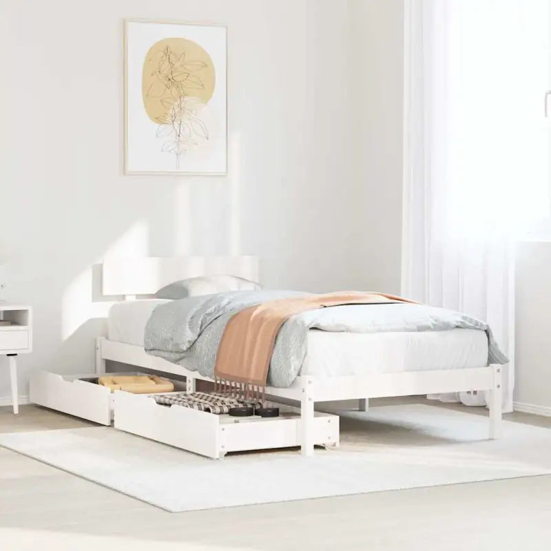 Bedframe van massief grenenhout voor stabiele en duurzame slaapkamer</assistant - Wit / 75 x 190 cm - Bedden & bedframes