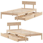 Bedframe van massief grenenhout voor stabiele en duurzame slaapkamer</assistant - Bedden & bedframes