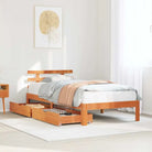 Bedframe van massief grenenhout voor stevige en duurzame slaapplaats - Wasbruin / 100 x 200 cm - Bedden & bedframes