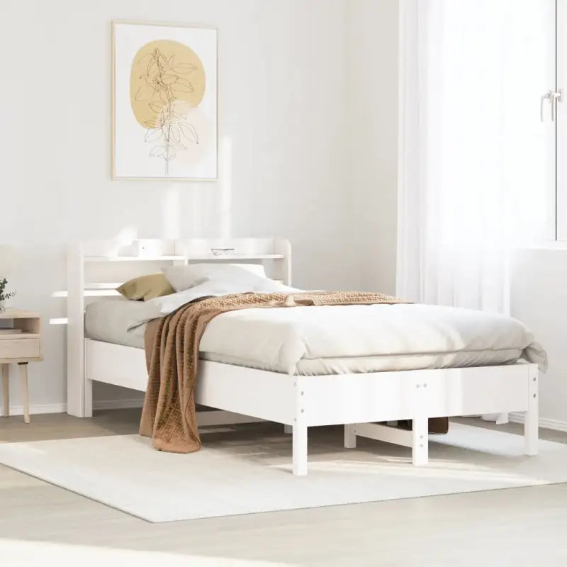 Bedframe van massief grenenhout voor stevige en duurzame slaapruimte - Wit / 90 x 190 cm - Bedden & bedframes