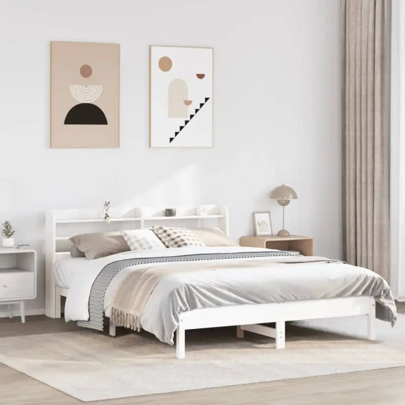 Bedframe van massief grenenhout voor stevige en duurzame slaapruimte - Wit / 160 x 200 cm - Bedden & bedframes