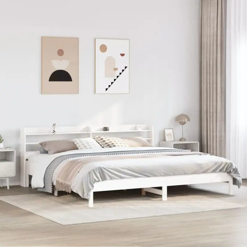Bedframe van massief grenenhout voor stevige en duurzame slaapruimte - Wit / 200 x 200 cm - Bedden & bedframes