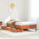 Bedframe van massief grenenhout voor stevige en duurzame slaaprust - Wasbruin / 75 x 190 cm - Bedden & bedframes