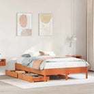 Bedframe van massief grenenhout voor stevige en duurzame slaaprust - Wasbruin / 120 x 200 cm - Bedden & bedframes