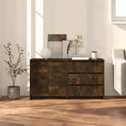 Behandeld bewerkt hout dressoir met ruime afmetingen voor opbergruimte - Gerookt eiken / 2 - Dressoirs & buffetkasten