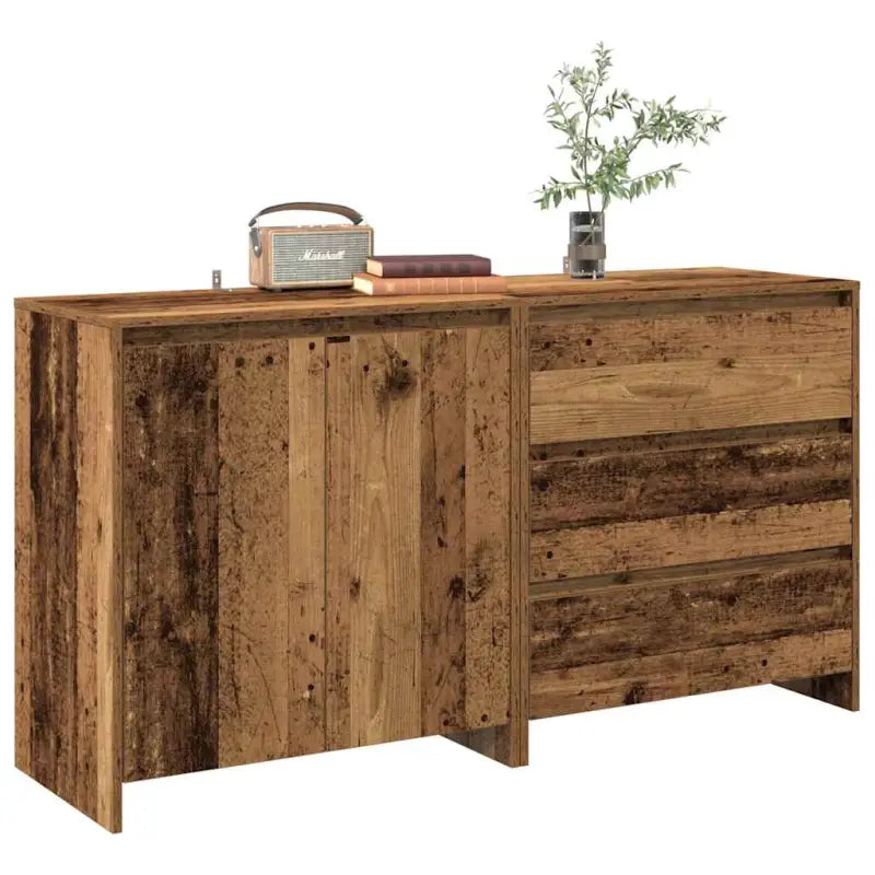 Behandeld bewerkt hout dressoir met ruime afmetingen voor opbergruimte - Oud hout / 2 - Dressoirs & buffetkasten