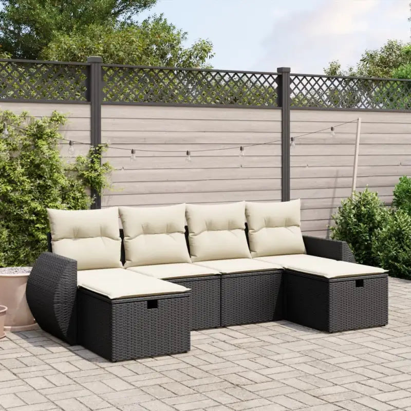 Beige Lounge Banken van Gepoedercoat Staal voor Buitenruimte - Zwart en crème / zonder opbergruimte - Tuinsets