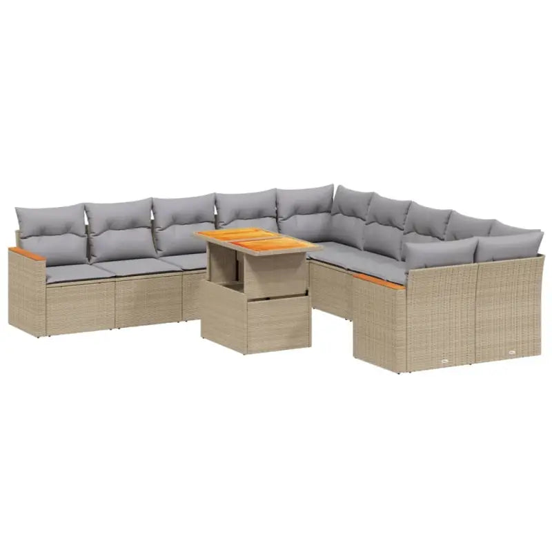 Beige loungeset met gepoedercoat staal en comfortabele afmetingen - Tuinsets