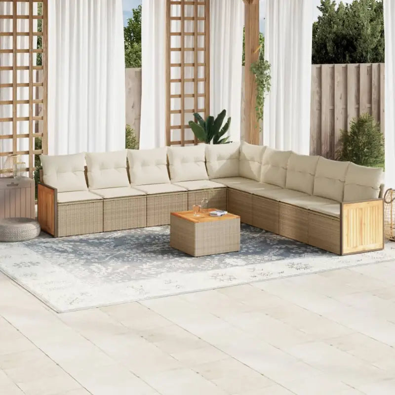 Beige loungeset met gepoedercoat staal en comfortabele afmetingen zitting - Tuinsets