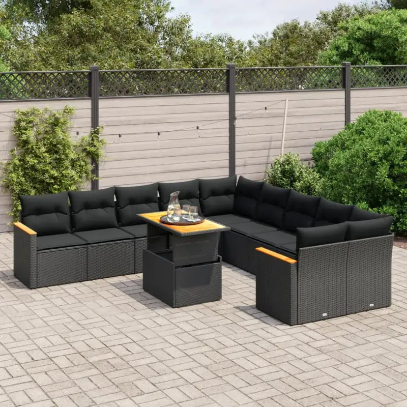 Beige loungeset met gepoedercoat staal en comfortabele afmetingen - Zwart - Tuinsets