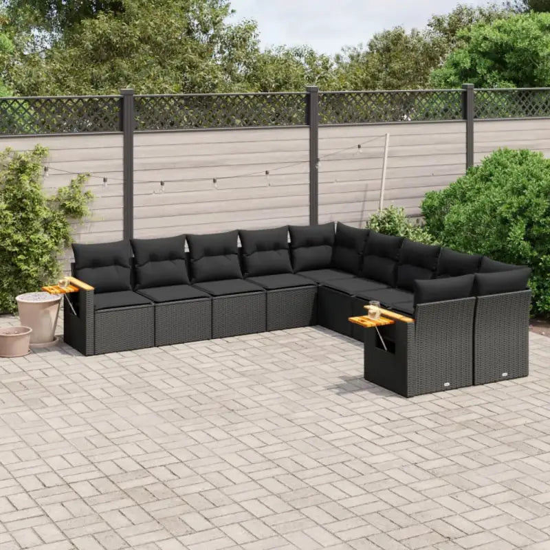 Beige loungeset met gepoedercoat staal en waterdichte tas voor buiten - Zwart / Zonder tafel - Tuinsets