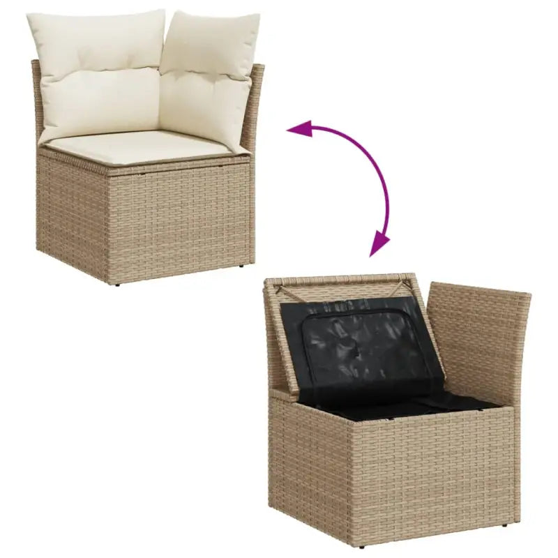 Beige loungeset met gepoedercoat staal en waterdichte tas voor buiten - Tuinsets