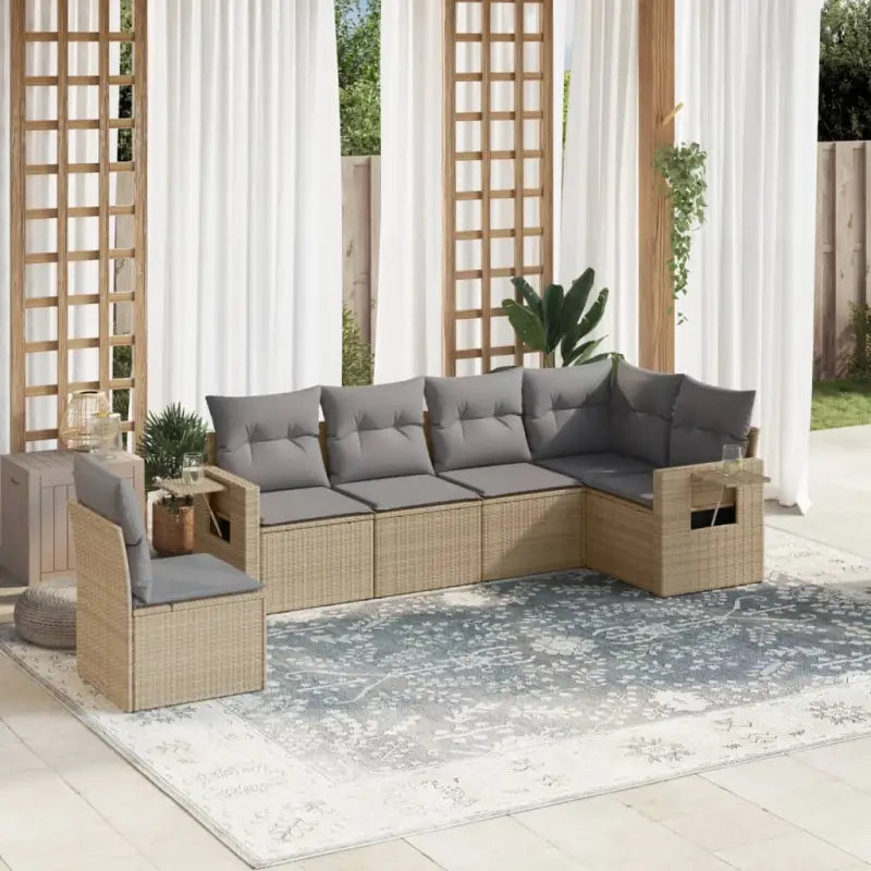 Beige loungeset met gepoedercoat staal en waterdichte tas voor tuin of terras - Tuinsets