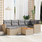 Beige loungeset met gepoedercoat staal voor buitenplezier - Beige en grijs / Met tafel - Tuinsets