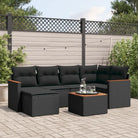 Beige loungeset met gepoedercoat staal voor buitenplezier - Zwart / Met tafel - Tuinsets