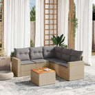 Beige loungeset met gepoedercoat staal voor jouw tuin of terras - Beige en grijs / hoek + Tafel + 2x midden - Tuinsets