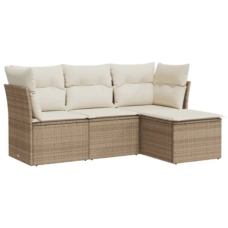 Beige Loungeset met Waterdichte Tas en Gepoedercoat Staal Afmetingen - Tuinsets