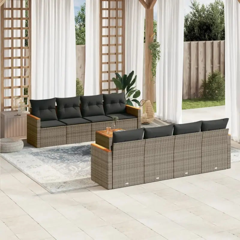 Beige loungeset met waterdichte tas en gepoedercoat staal voor buiten - Grijs - Tuinsets