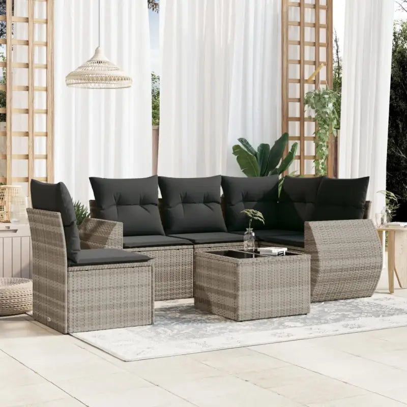 Beige loungeset met waterdichte tas en gepoedercoat staal voor buiten - Lichtgrijs / Met tafel - Tuinsets