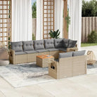 Beige loungeset met waterdichte tas en gepoedercoat staal voor buiten - beige mix en grijs / hoek + 3x midden + Tafel