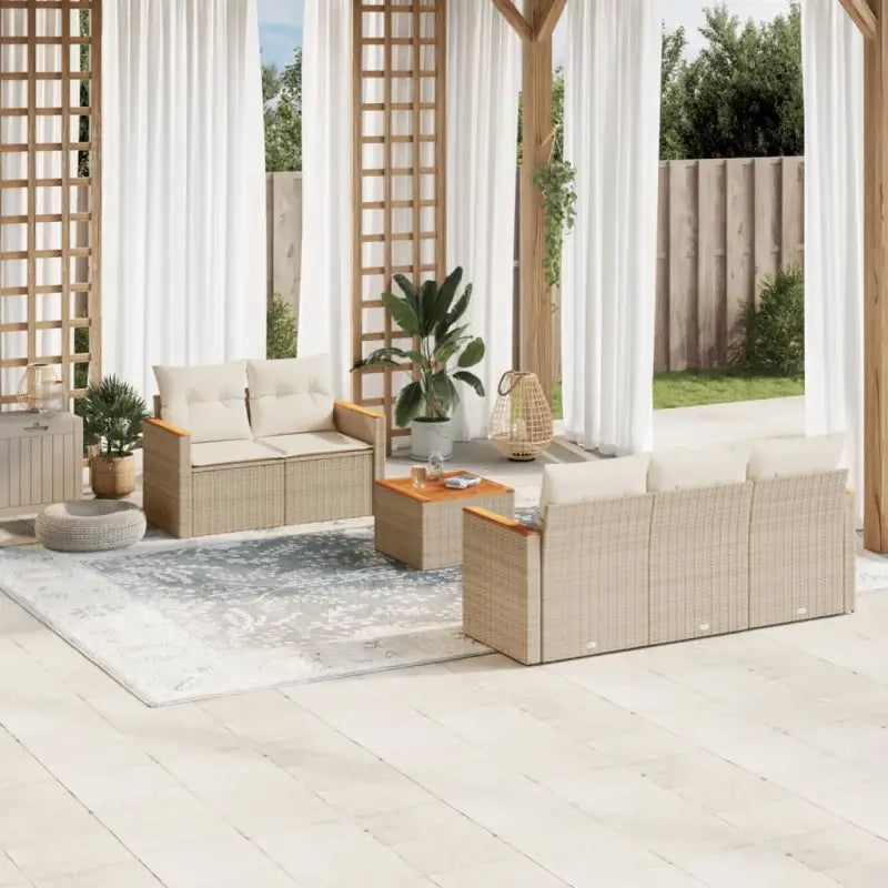 Beige loungeset met waterdichte tas en gepoedercoat staal voor buiten - beige en crèmekleurig - Tuinsets