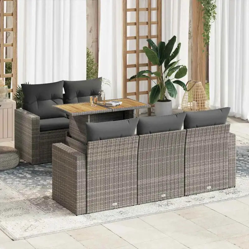 Beige Loungeset met waterdichte tas en gepoedercoat staal voor buiten - Grijs / met opbergruimte - Tuinsets