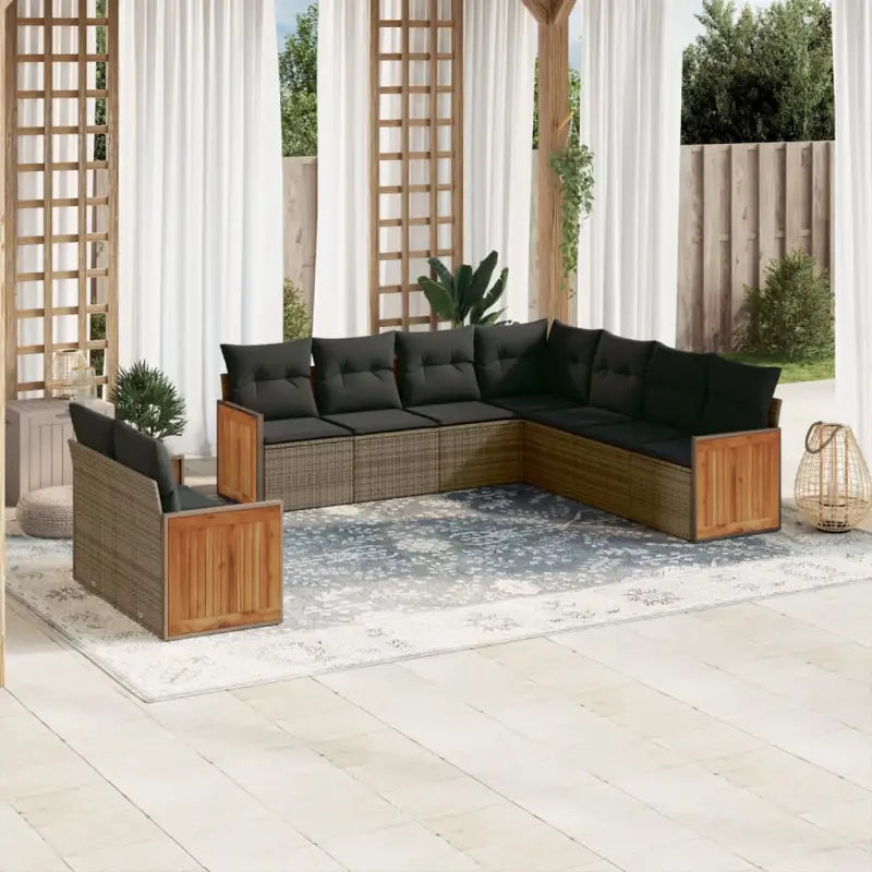 Beige loungeset met waterdichte tas en gepoedercoat staal voor buiten - Grijs / Zonder tafel - Tuinsets