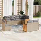Beige loungeset met waterdichte tas en gepoedercoat staal voor buiten - Beige en grijs / Zonder tafel - Tuinsets