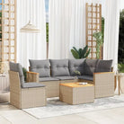 Beige loungeset met waterdichte tas en gepoedercoat staal voor buiten - Beige en grijs / Met tafel - Tuinsets
