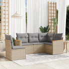 Beige loungeset met waterdichte tas en gepoedercoat staal voor buiten - Beige en grijs / Zonder tafel - Tuinsets