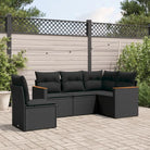 Beige loungeset met waterdichte tas en gepoedercoat staal voor buiten - Zwart / Zonder tafel - Tuinsets