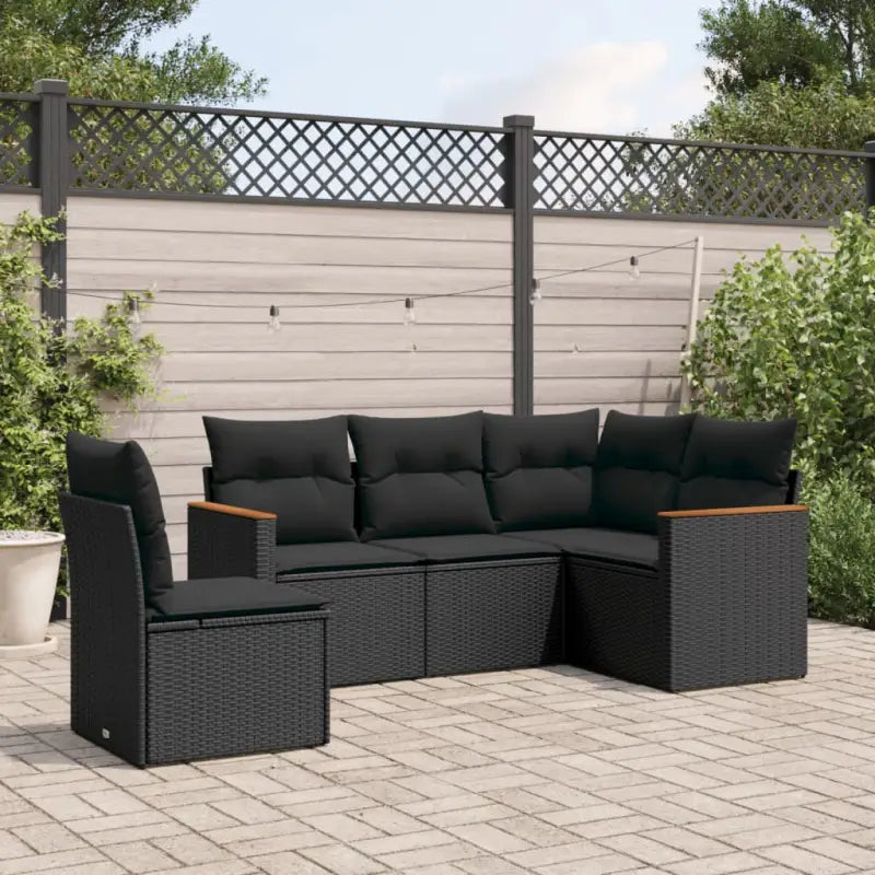 Beige loungeset met waterdichte tas en gepoedercoat staal voor buiten - Zwart / Zonder tafel - Tuinsets
