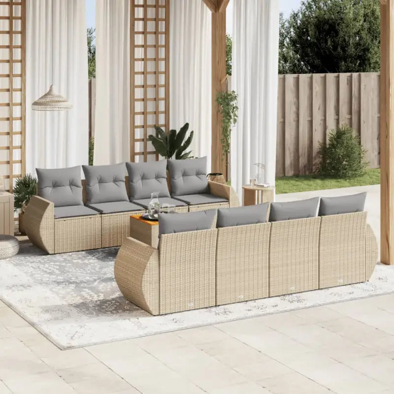 Beige loungeset met waterdichte tas en gepoedercoat staal voor buiten - Beige en grijs - Tuinsets