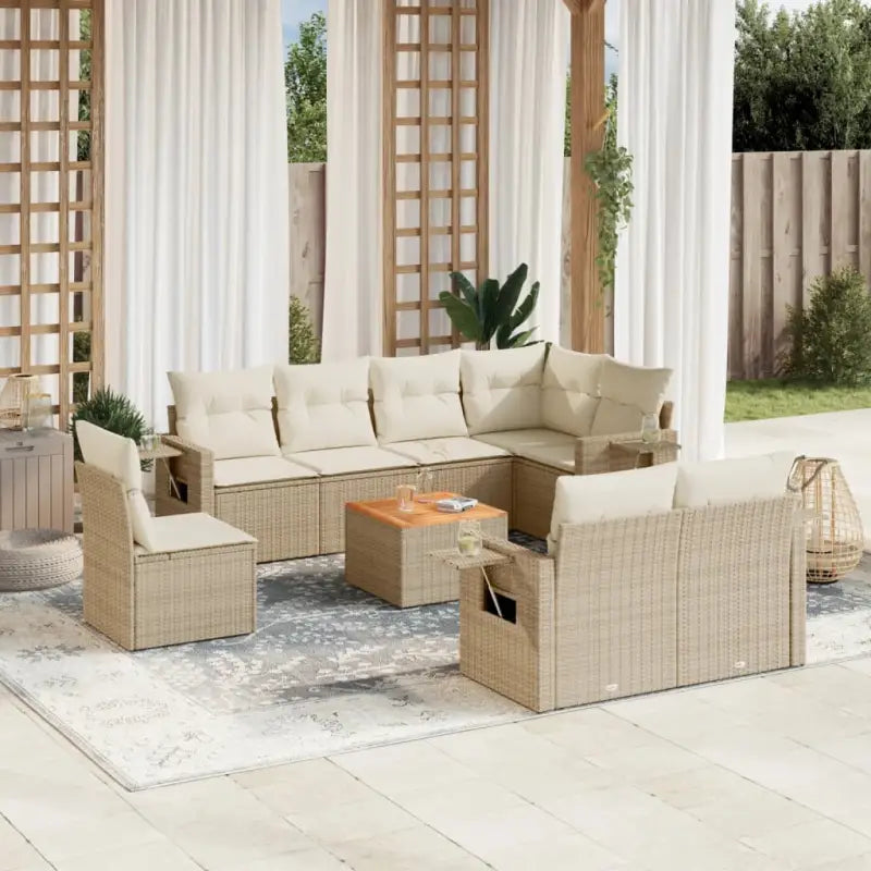 Beige loungeset met waterdichte tas en gepoedercoat staal voor buiten - Tuinsets