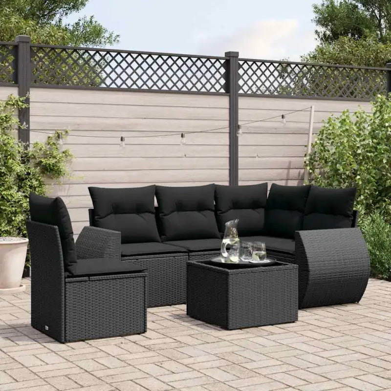 Beige loungeset met waterdichte tas en gepoedercoat staal voor buiten - Zwart / Met tafel - Tuinsets