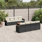 Beige loungeset met waterdichte tas en gepoedercoat staal voor buiten - Zwart en crème - Tuinsets