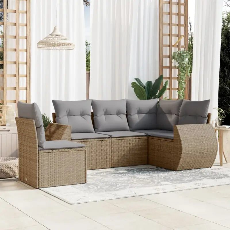 Beige loungeset met waterdichte tas en gepoedercoat staal voor buiten - Tuinsets