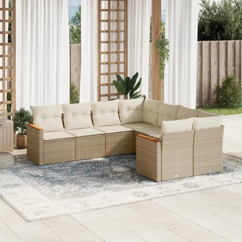 Beige loungeset met waterdichte tas en gepoedercoat staal voor tuin - beige en crèmekleurig - Tuinsets