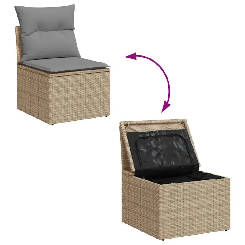 Beige loungeset met waterdichte zak en gepoedercoat staal voor je tuin - Tuinsets