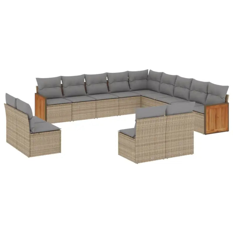 Beige loungeset met waterdichte zak en gepoedercoat staal voor buiten - Tuinsets
