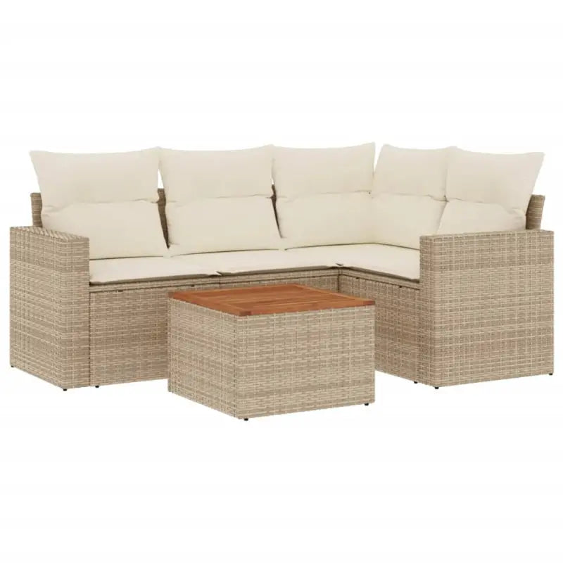 Beige loungeset van gepoedercoat staal met comfortabele afmetingen - Tuinsets