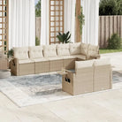 Beige loungeset van gepoedercoat staal met optimale afmetingen voor tuinhet terras - beige en crèmekleurig / Met tafel