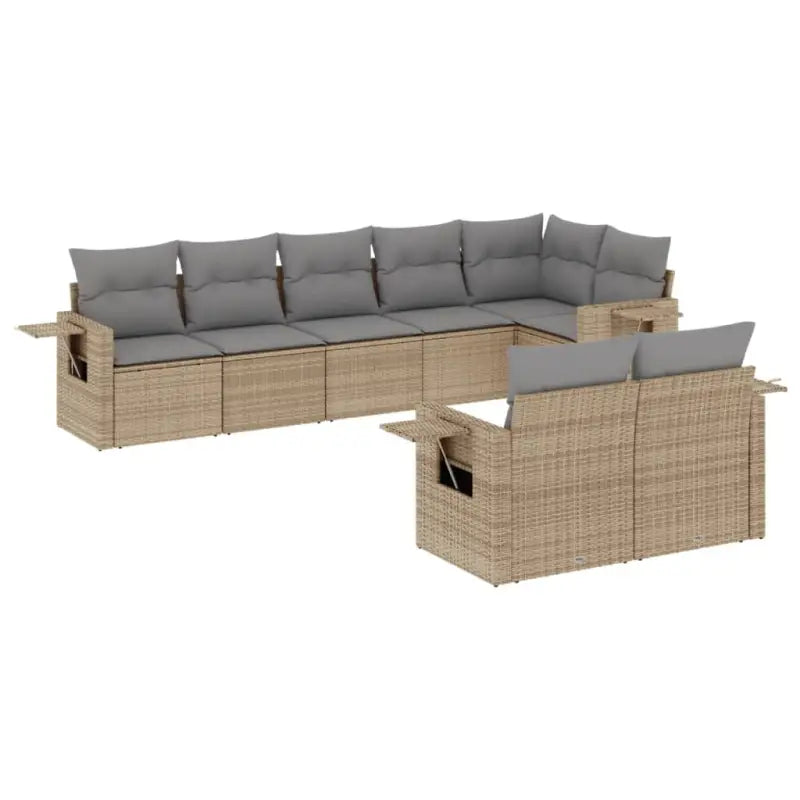 Beige loungeset van gepoedercoat staal met optimale afmetingen voor tuinhet terras - Tuinsets