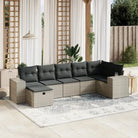 Beige loungeset van gepoedercoat staal met perfecte afmetingen voor tuin - Grijs / Zonder tafel - Tuinsets